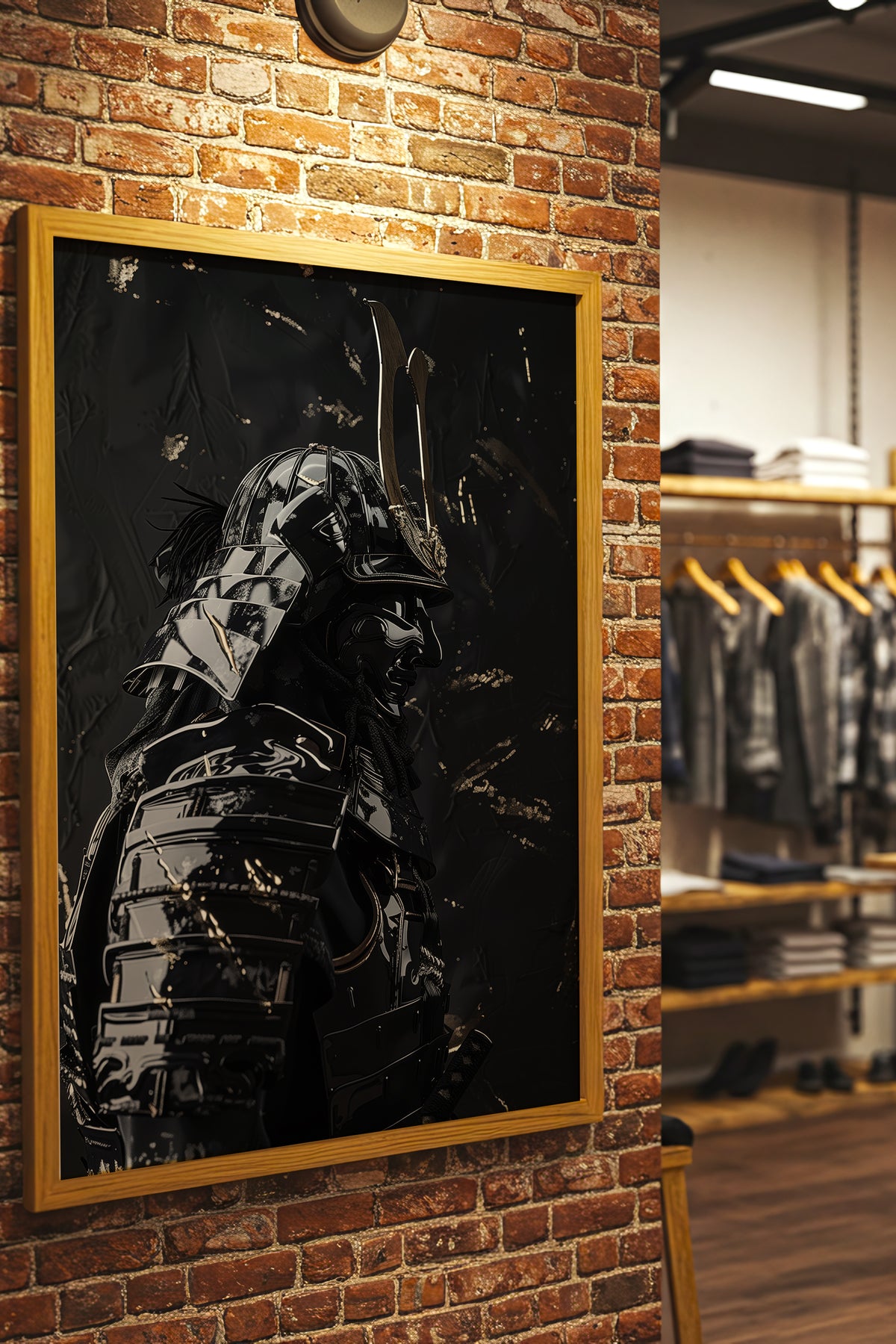 Black Lacquer Samurai Profile Print - Dark Armor Art | Samurai Legacy