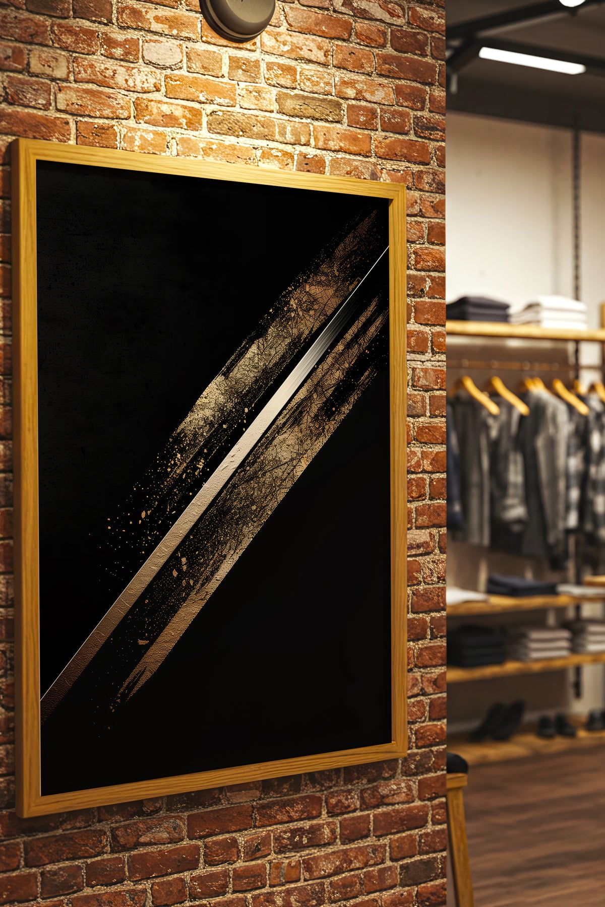 Katana Blade Gold Leaf Print - Minimalist Sword Poster | Samurai Legacy