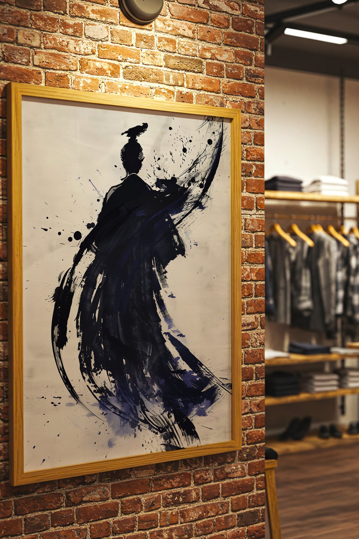 Sumi-e Crow Samurai Print - Ink Wash Brushstroke Poster | Samurai Legacy