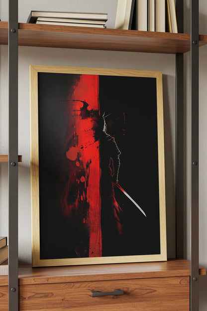 Crimson Divide Samurai Print - Dark Dualism Art | Samurai Legacy