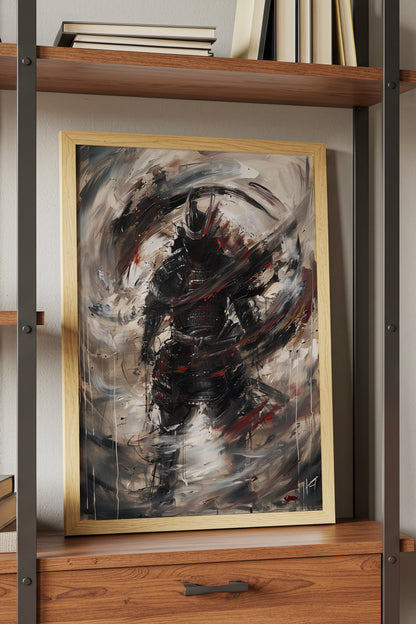 Vortex Samurai Armor Print - Impasto Oil Art Poster | Samurai Legacy