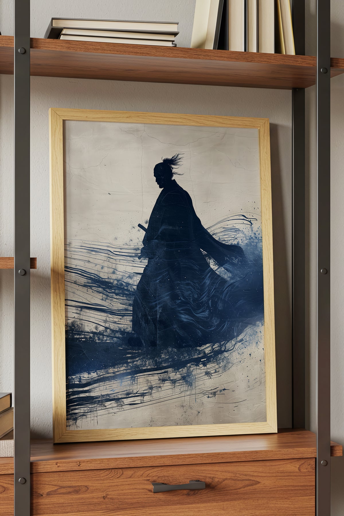 Walking Samurai Silhouette Art Print - Indigo Ink Movement | Samurai Legacy