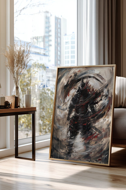 Vortex Samurai Armor Print - Impasto Oil Art Poster | Samurai Legacy