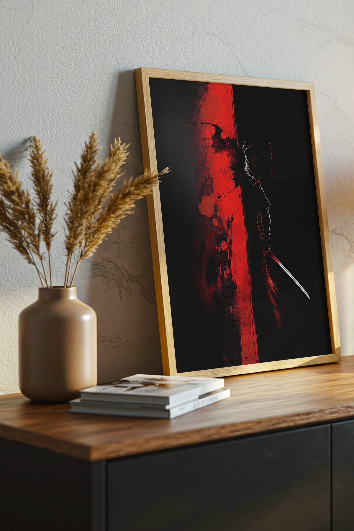 Crimson Divide Samurai Print - Dark Dualism Art | Samurai Legacy