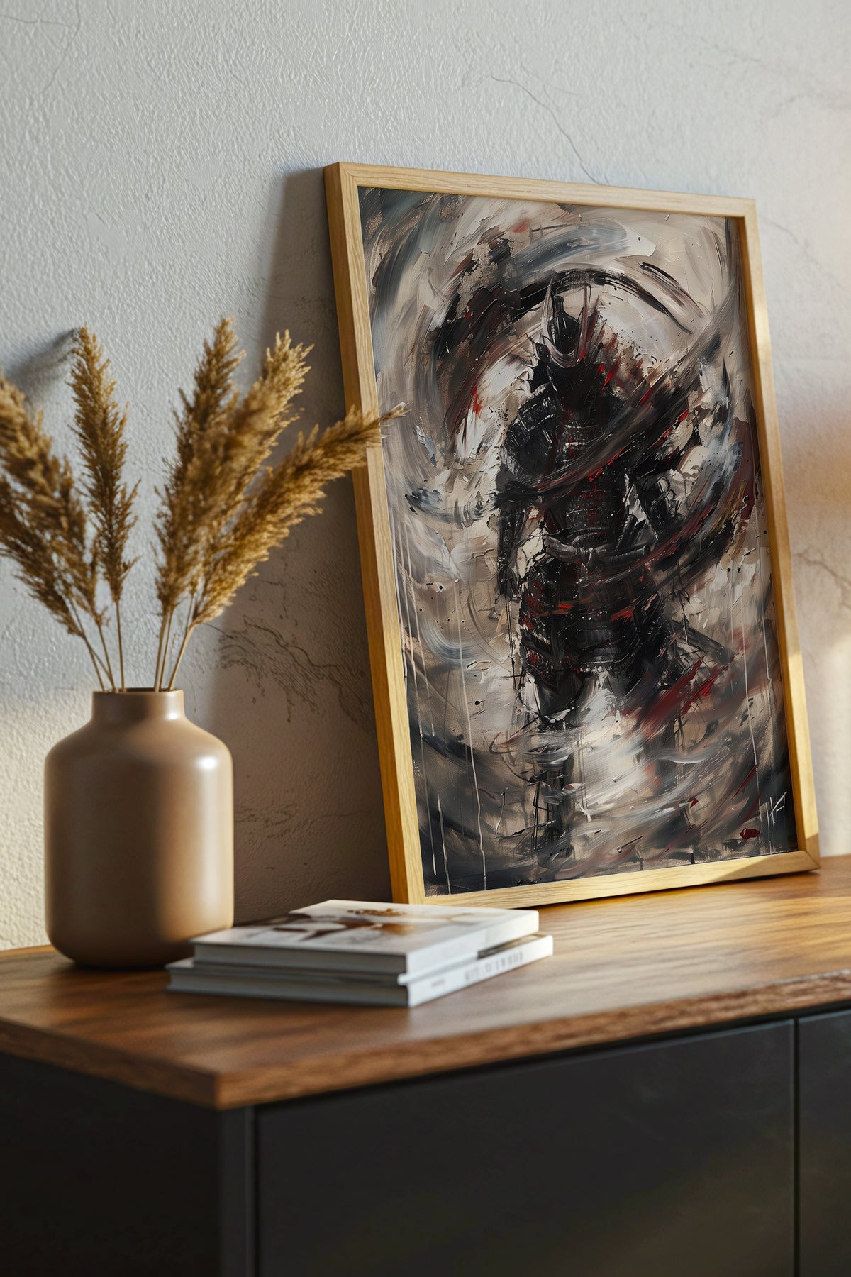 Vortex Samurai Armor Print - Impasto Oil Art Poster | Samurai Legacy