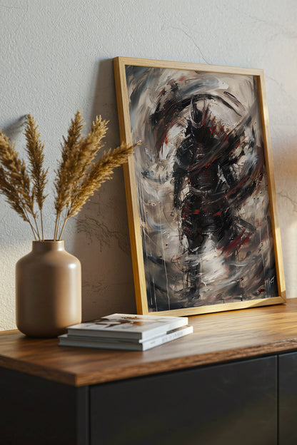 Vortex Samurai Armor Print - Impasto Oil Art Poster | Samurai Legacy
