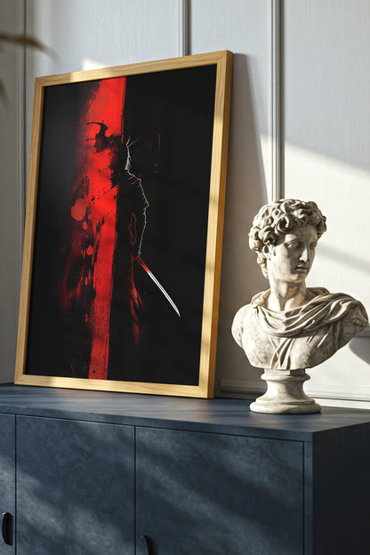 Crimson Divide Samurai Print - Dark Dualism Art | Samurai Legacy