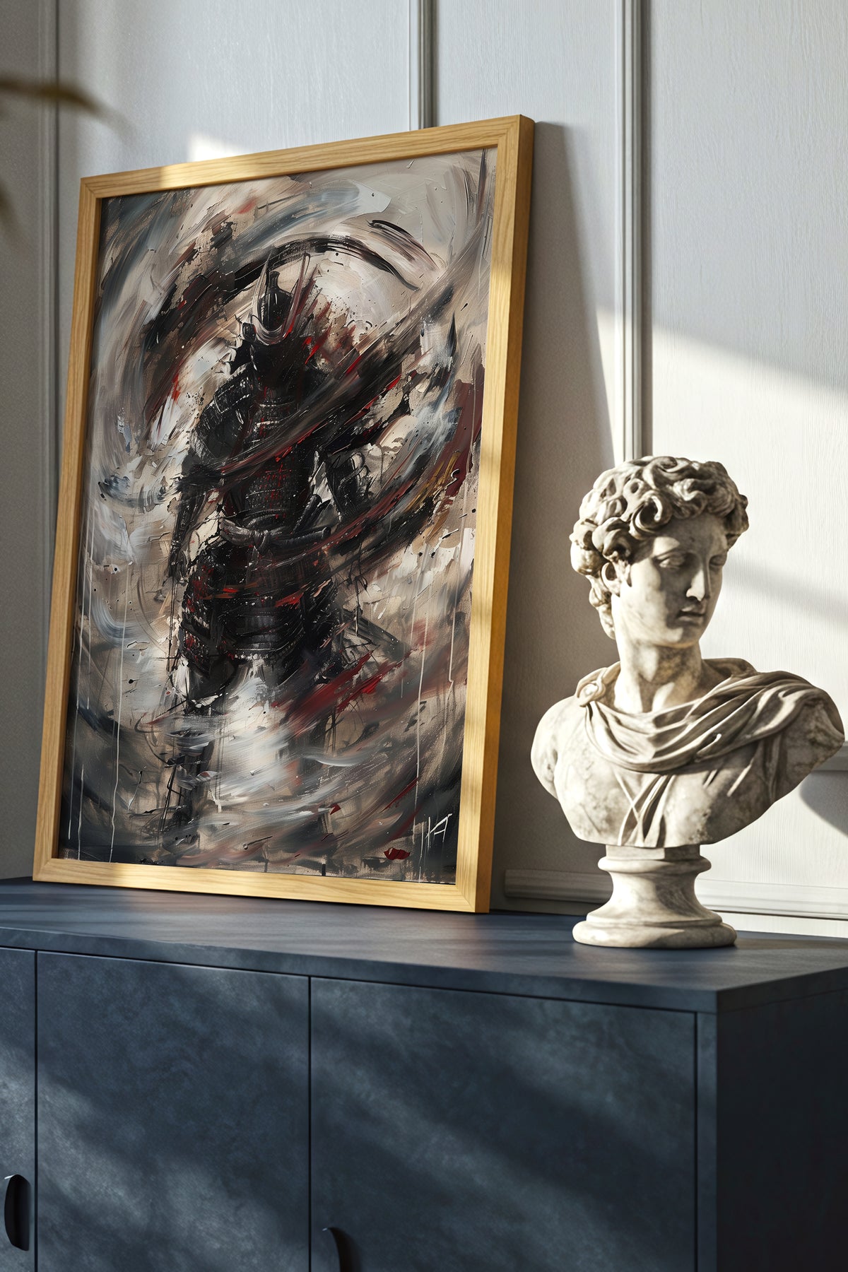 Vortex Samurai Armor Print - Impasto Oil Art Poster | Samurai Legacy