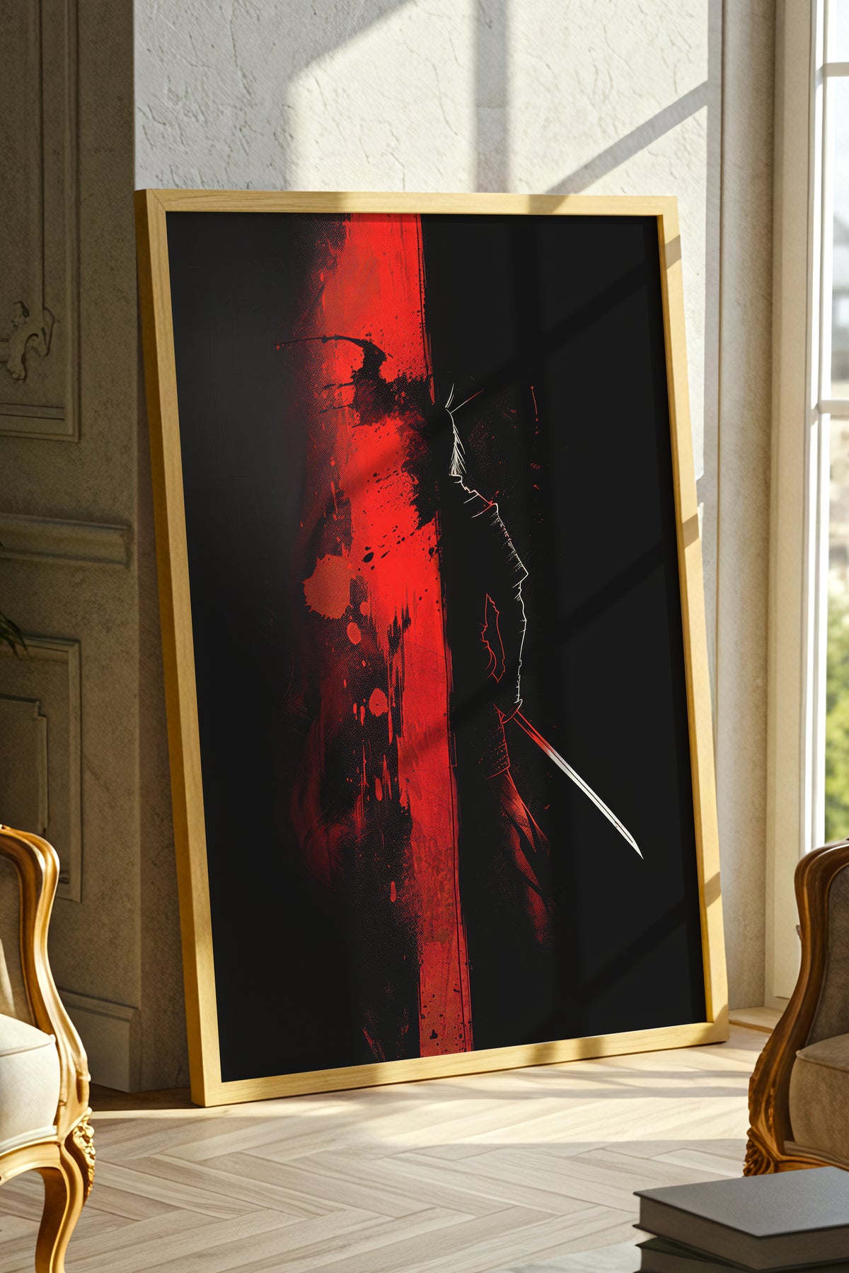 Crimson Divide Samurai Print - Dark Dualism Art | Samurai Legacy