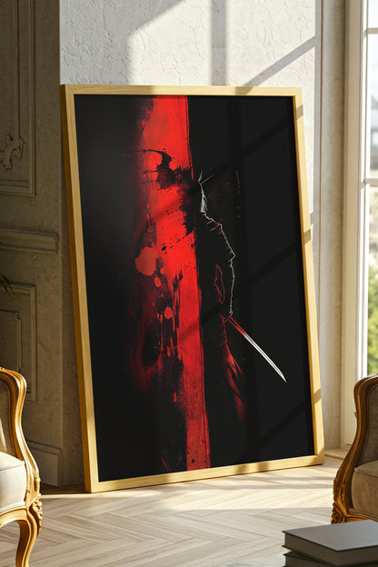 Crimson Divide Samurai Print - Dark Dualism Art | Samurai Legacy