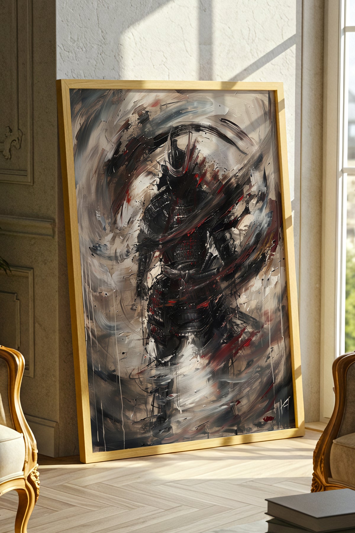 Vortex Samurai Armor Print - Impasto Oil Art Poster | Samurai Legacy