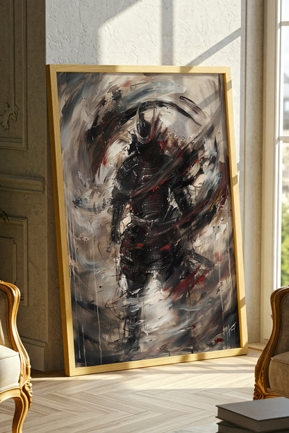 Vortex Samurai Armor Print - Impasto Oil Art Poster | Samurai Legacy