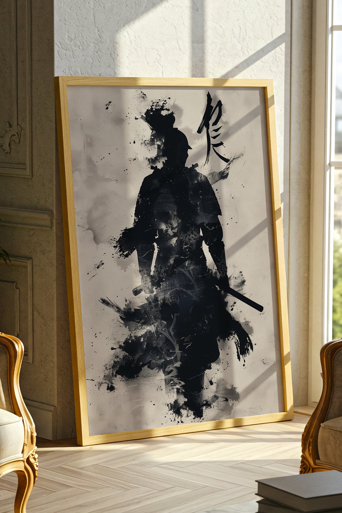 Kanji Calligraphy Samurai Print - Sumi Ink Wash Art | Samurai Legacy