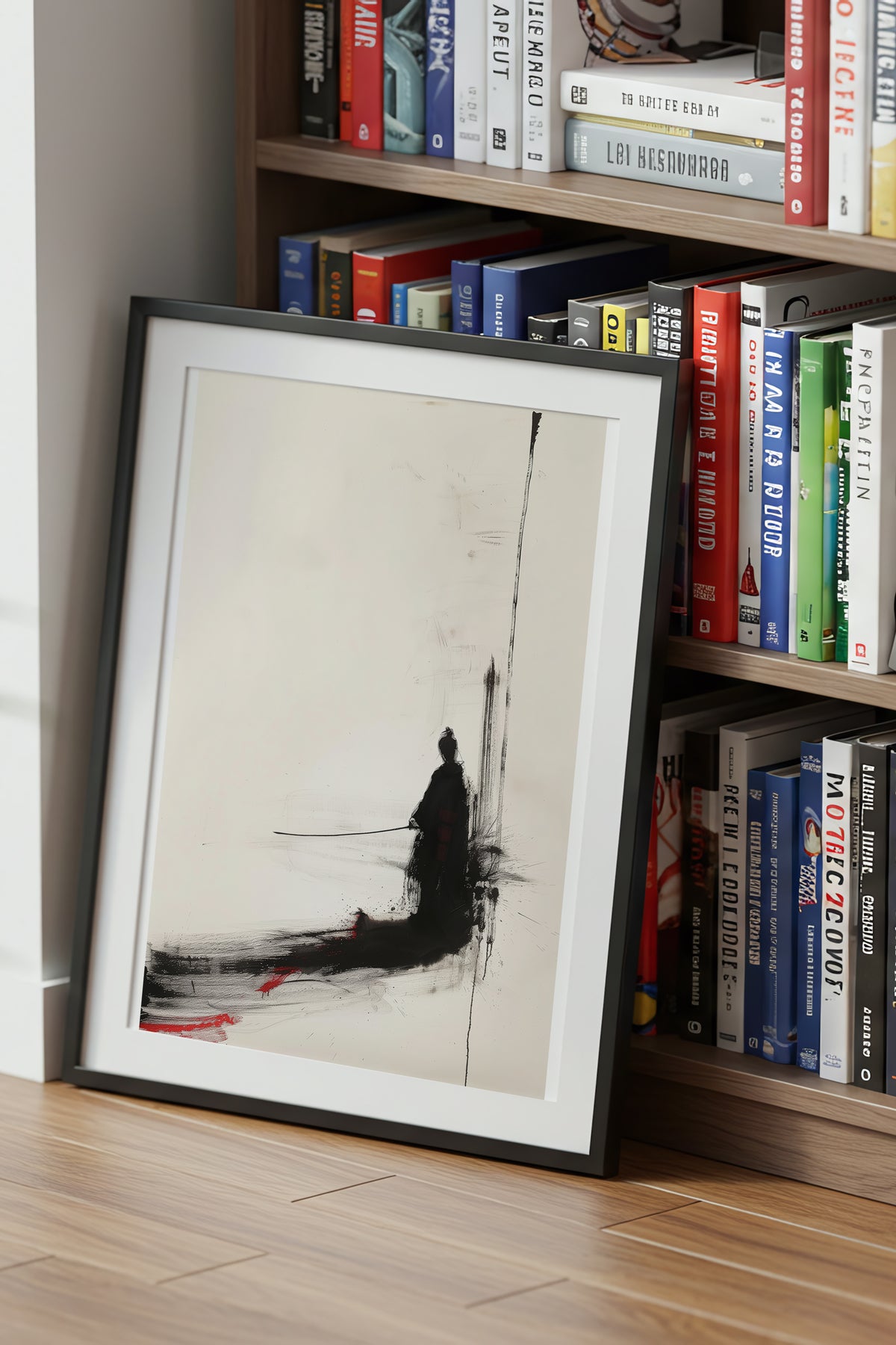 Minimalist Ink Samurai Print - Zen Solitary Art Poster | Samurai Legacy