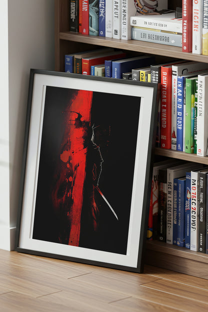 Crimson Divide Samurai Print - Dark Dualism Art | Samurai Legacy