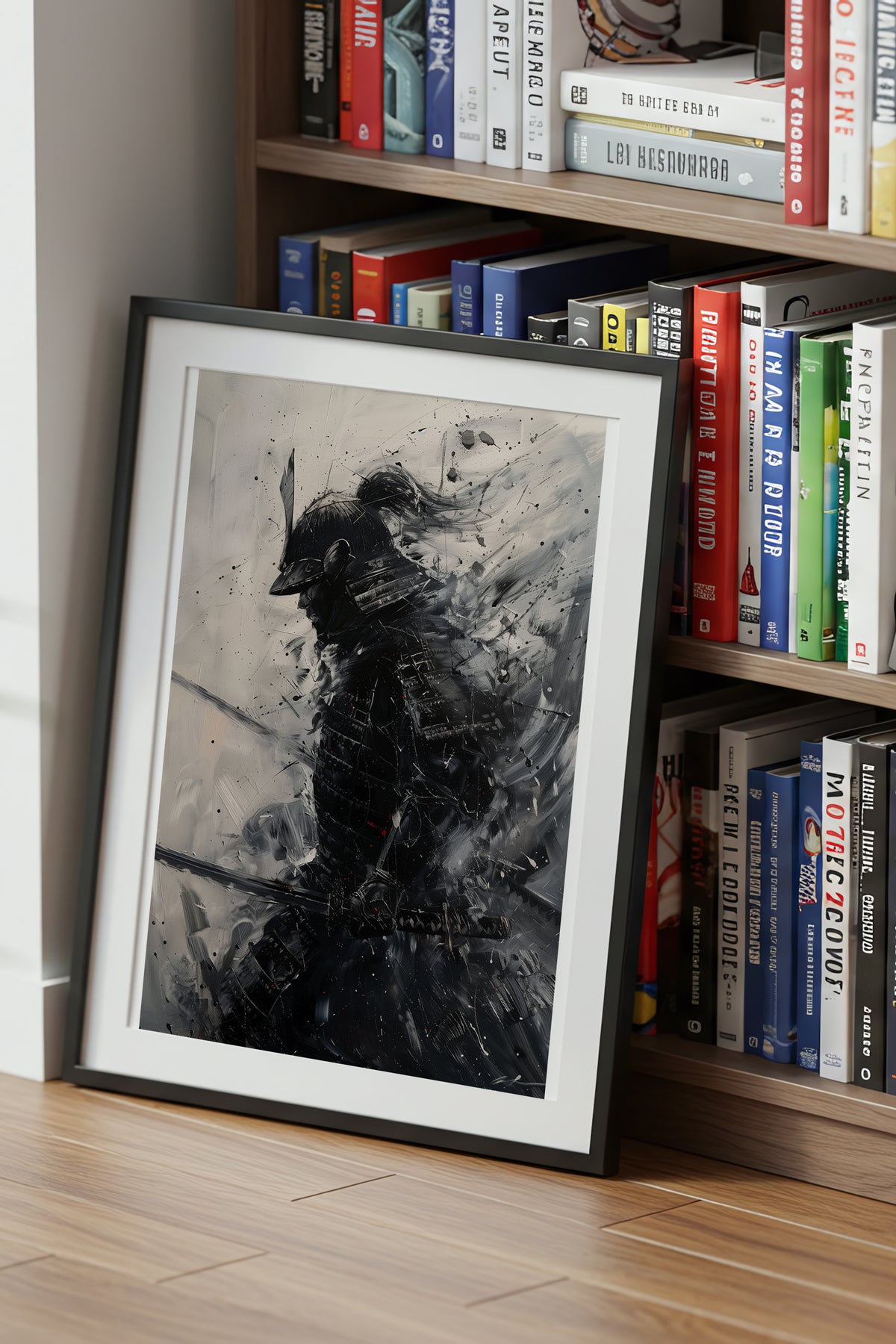 Silver Wash Samurai Profile Print - Charcoal Poster | Samurai Legacy