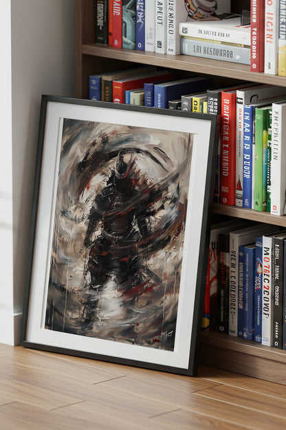 Vortex Samurai Armor Print - Impasto Oil Art Poster | Samurai Legacy