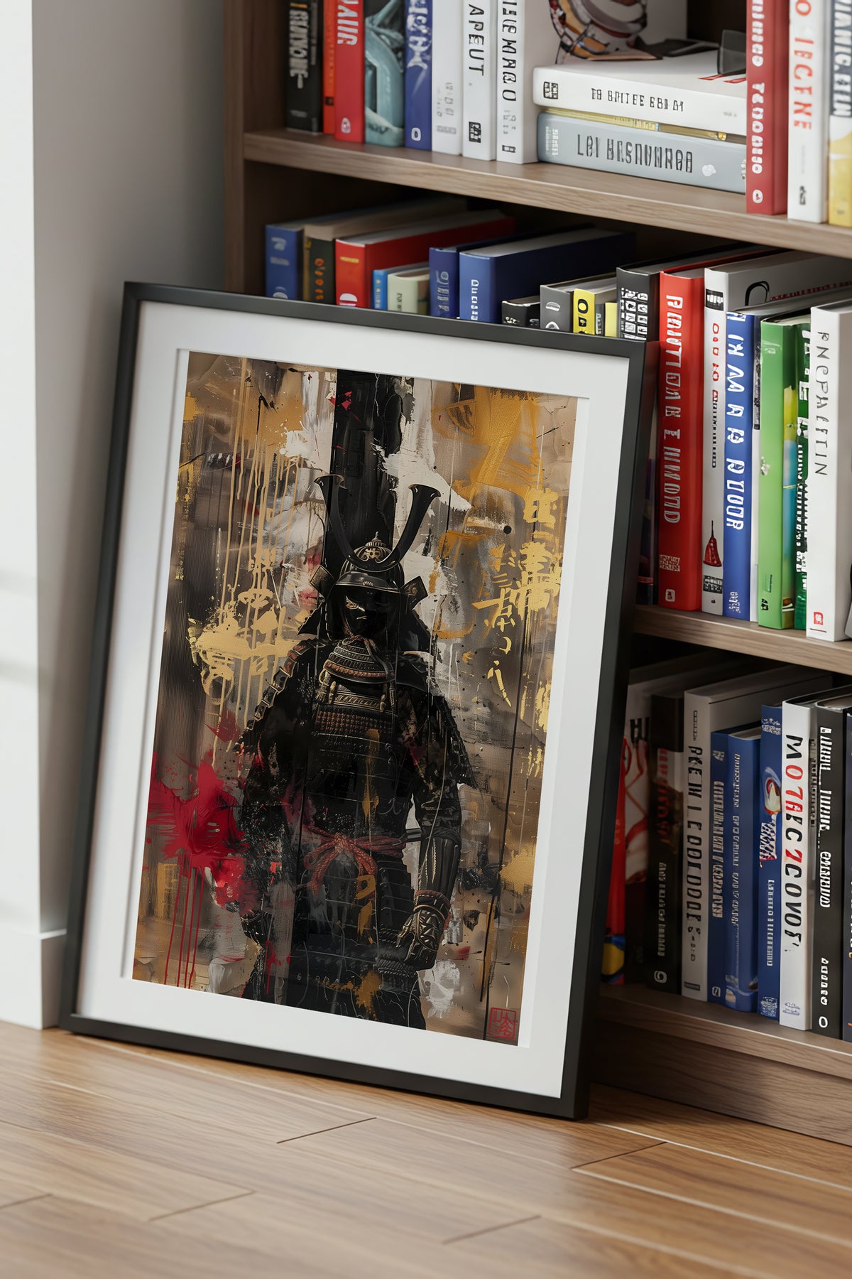 Gold Leaf Street Samurai Print - Mixed Media Poster | Samurai Legacy
