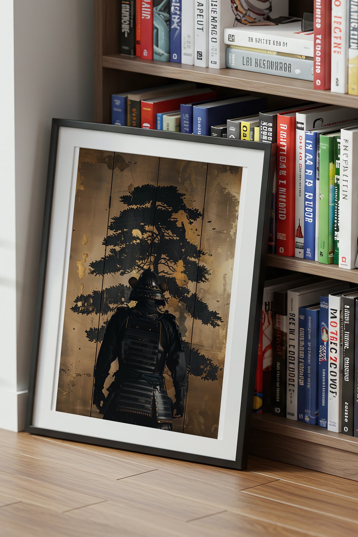 Golden Pine Samurai Screen Print - Folding Screen Art | Samurai Legacy