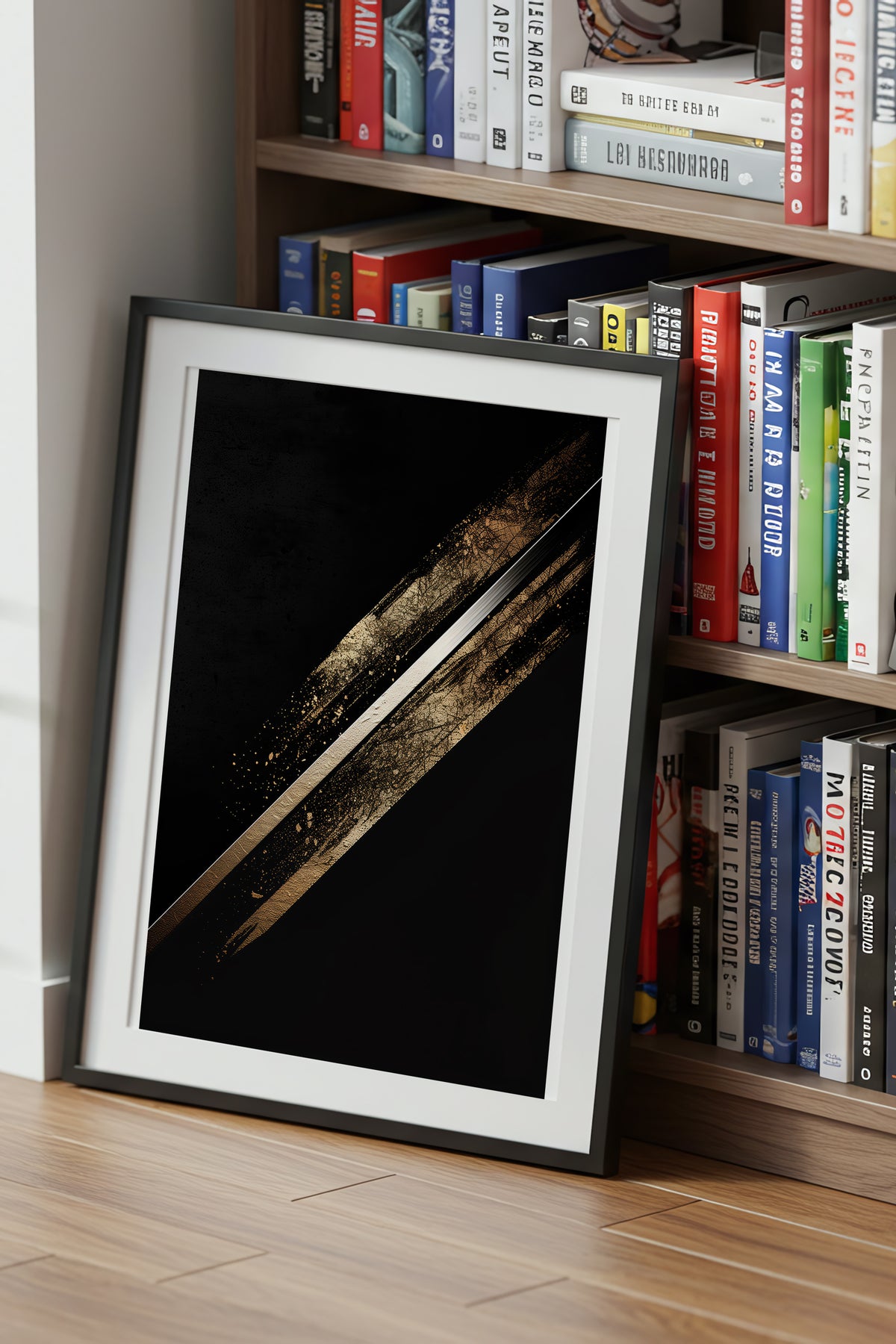 Katana Blade Gold Leaf Print - Minimalist Sword Poster | Samurai Legacy