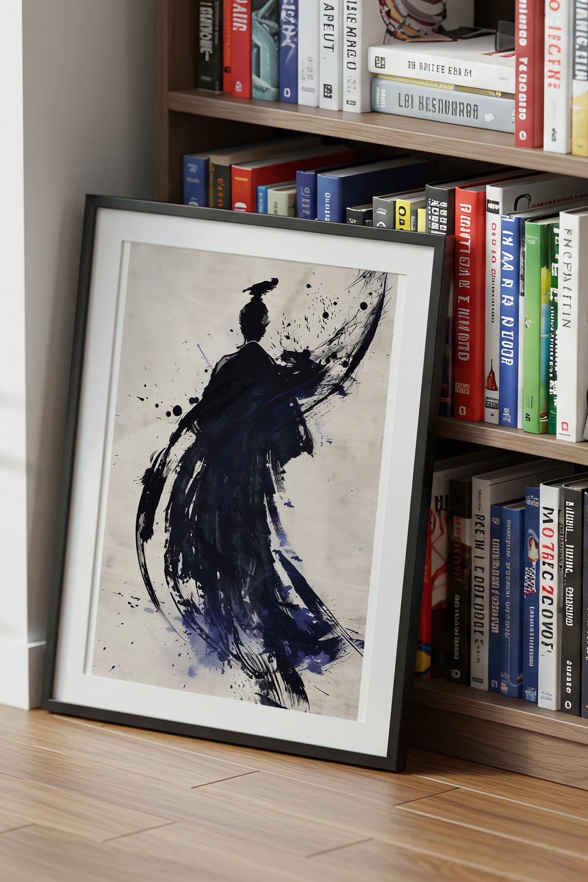 Sumi-e Crow Samurai Print - Ink Wash Brushstroke Poster | Samurai Legacy