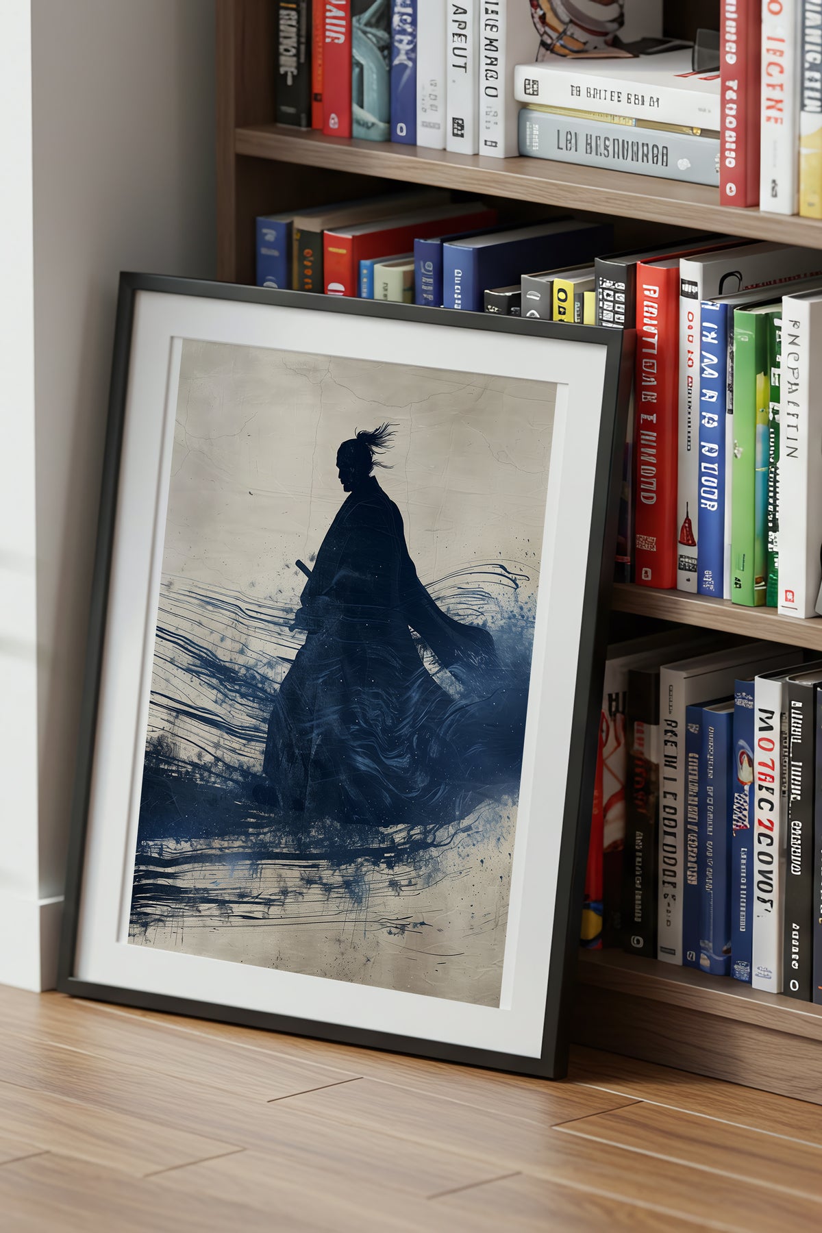 Walking Samurai Silhouette Art Print - Indigo Ink Movement | Samurai Legacy