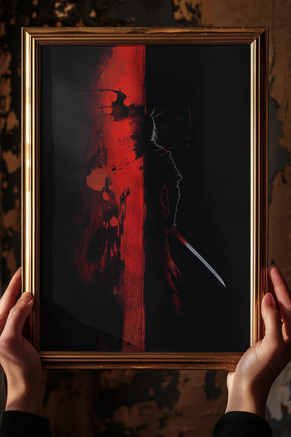 Crimson Divide Samurai Print - Dark Dualism Art | Samurai Legacy