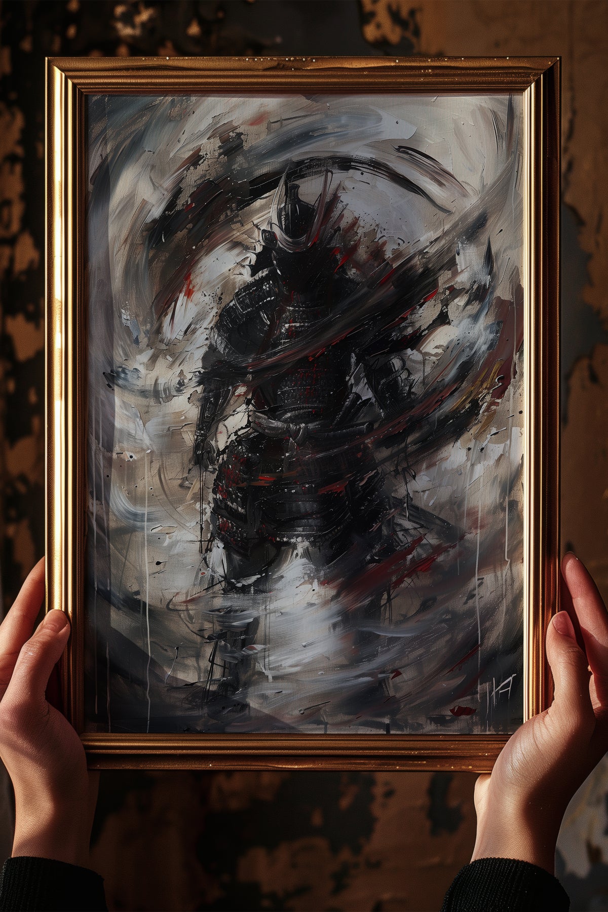Vortex Samurai Armor Print - Impasto Oil Art Poster | Samurai Legacy