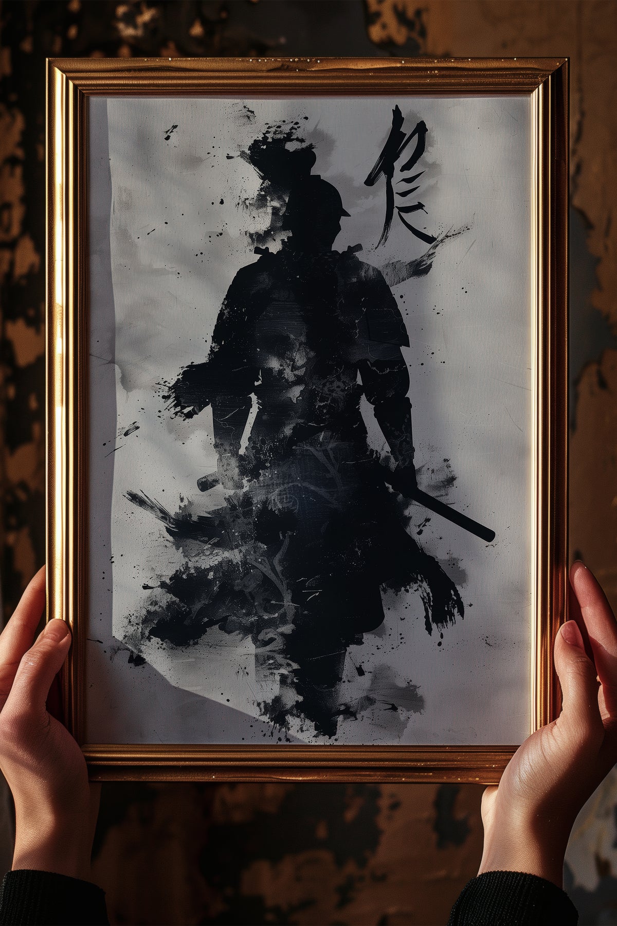 Kanji Calligraphy Samurai Print - Sumi Ink Wash Art | Samurai Legacy
