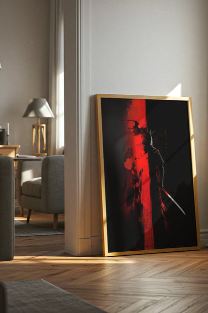 Crimson Divide Samurai Print - Dark Dualism Art | Samurai Legacy
