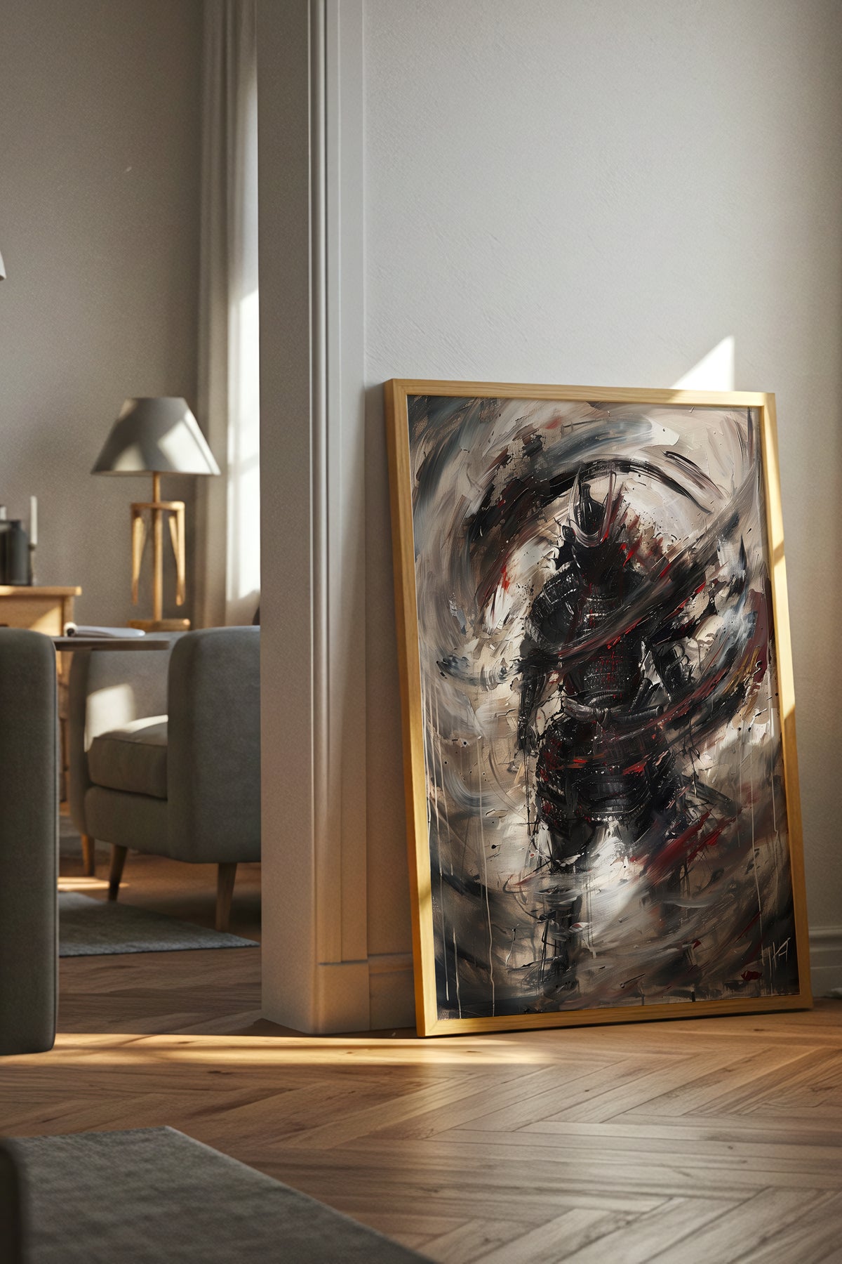 Vortex Samurai Armor Print - Impasto Oil Art Poster | Samurai Legacy