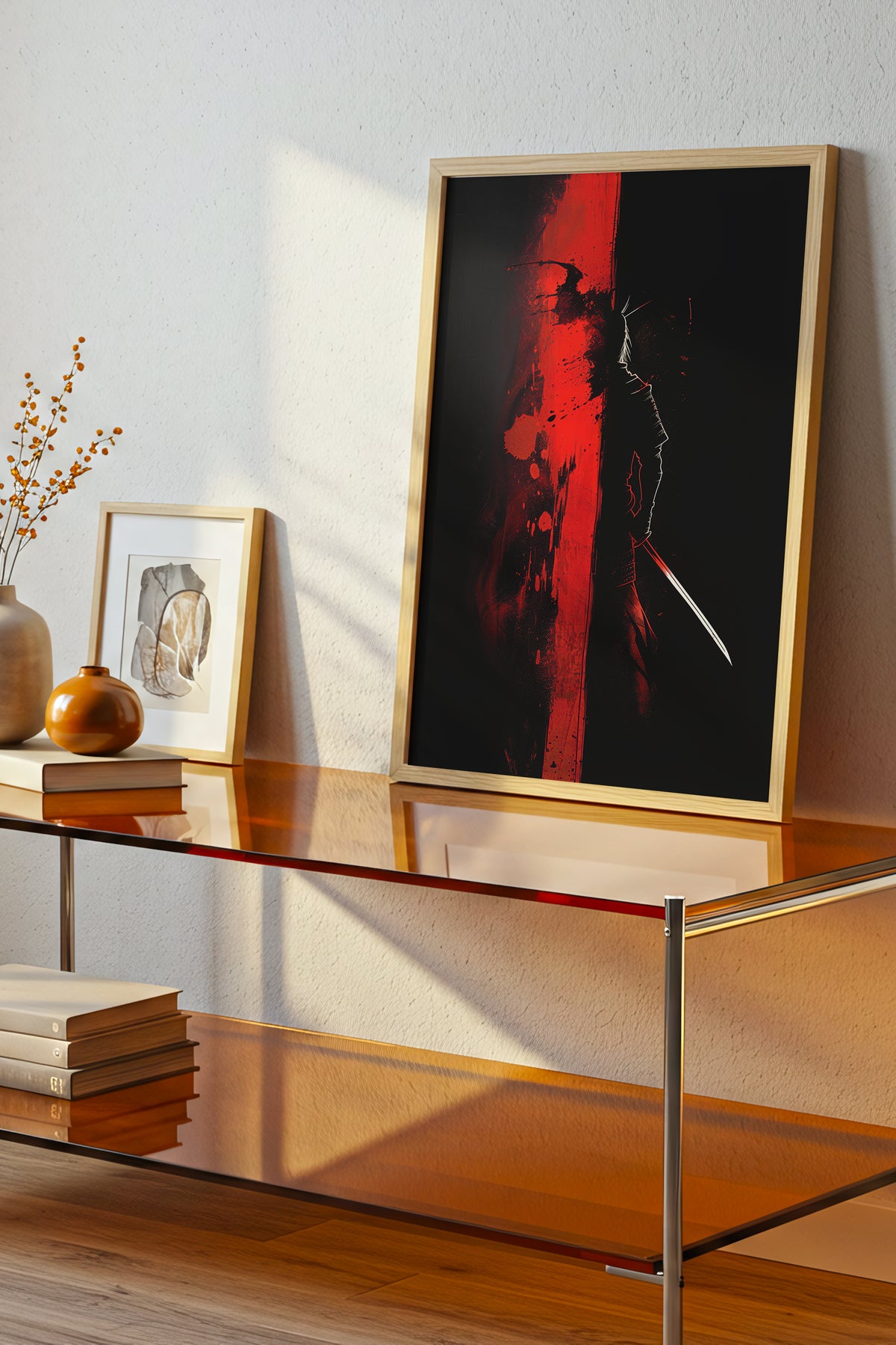 Crimson Divide Samurai Print - Dark Dualism Art | Samurai Legacy