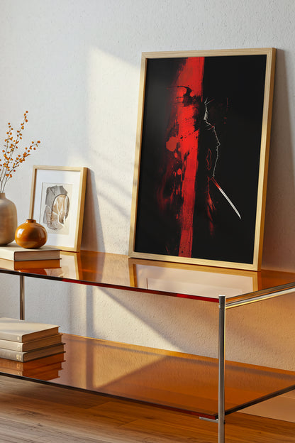 Crimson Divide Samurai Print - Dark Dualism Art | Samurai Legacy