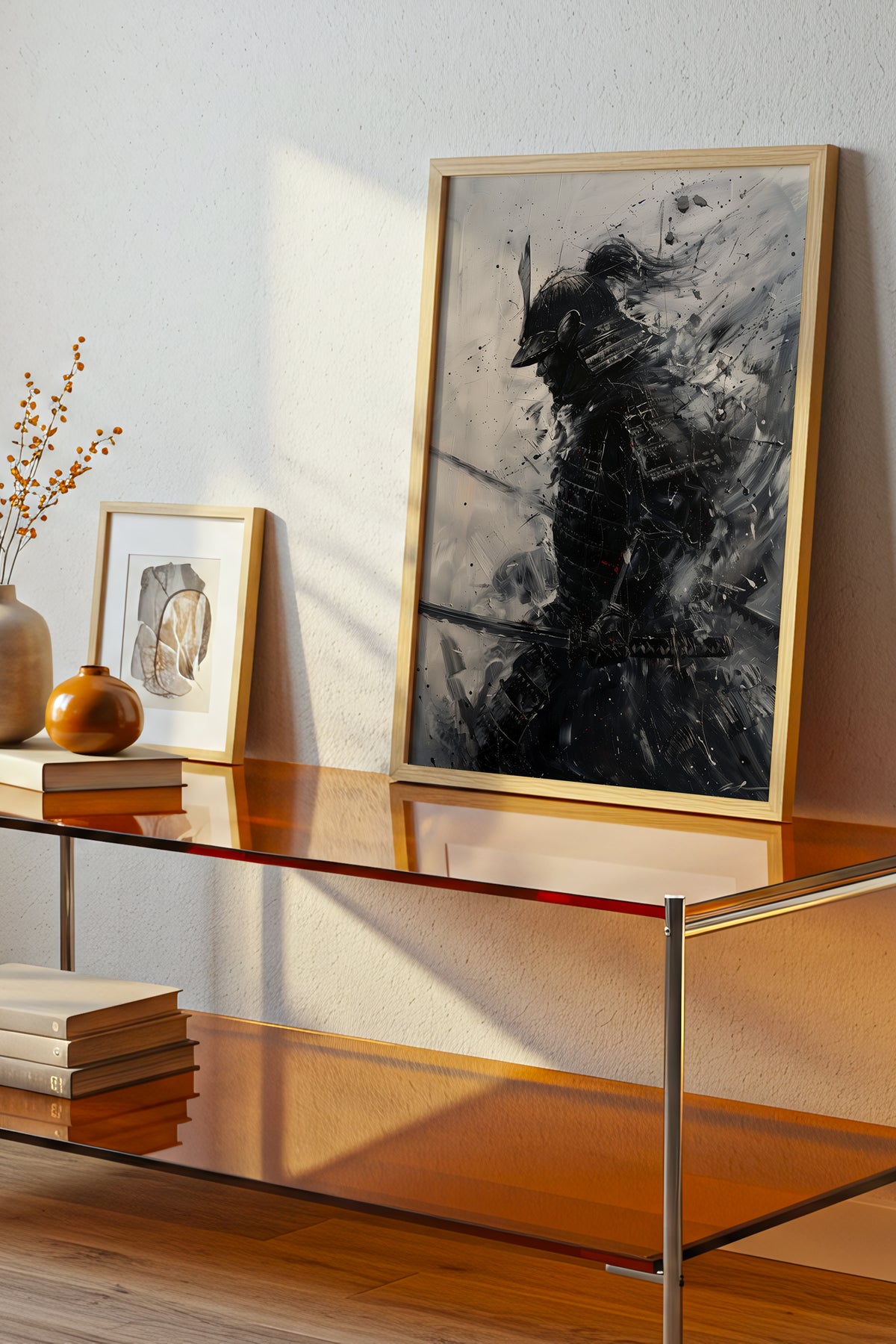 Silver Wash Samurai Profile Print - Charcoal Poster | Samurai Legacy