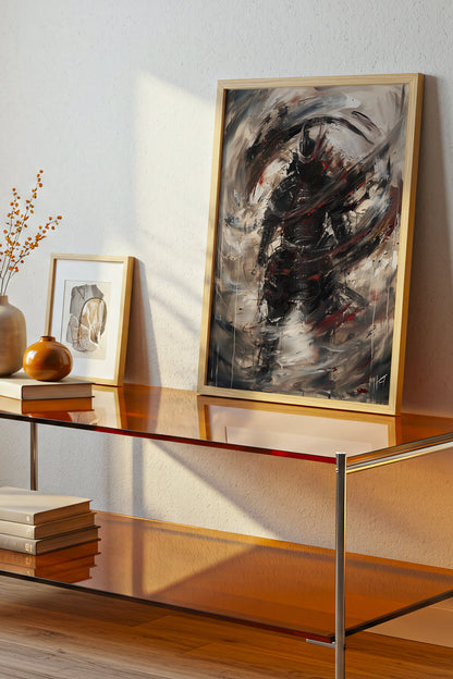 Vortex Samurai Armor Print - Impasto Oil Art Poster | Samurai Legacy