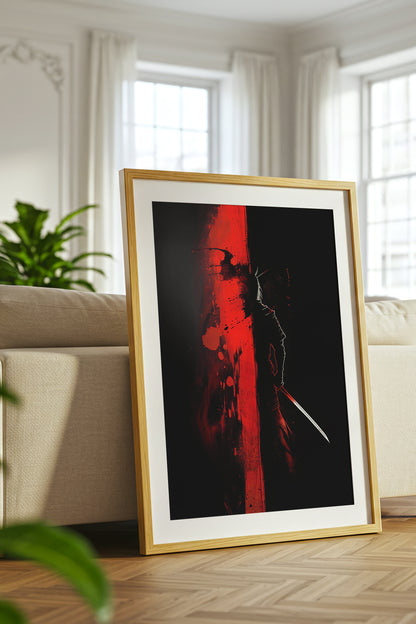 Crimson Divide Samurai Print - Dark Dualism Art | Samurai Legacy