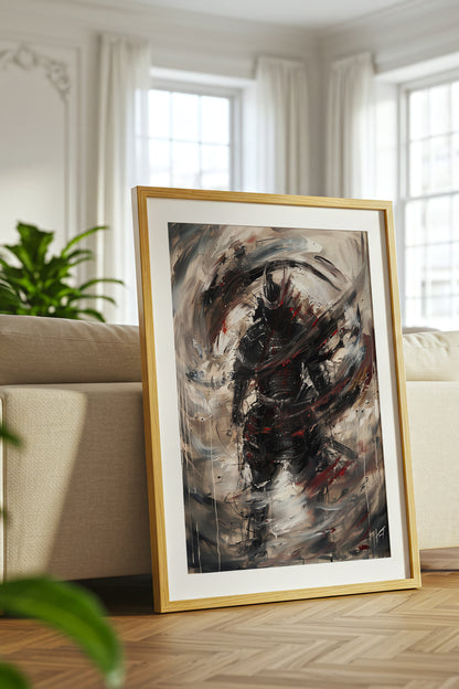 Vortex Samurai Armor Print - Impasto Oil Art Poster | Samurai Legacy
