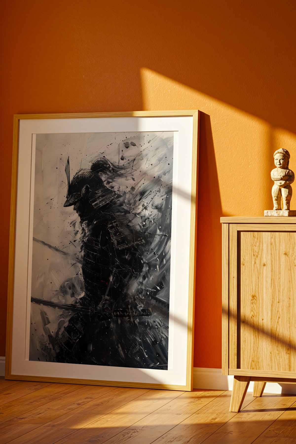 Silver Wash Samurai Profile Print - Charcoal Poster | Samurai Legacy