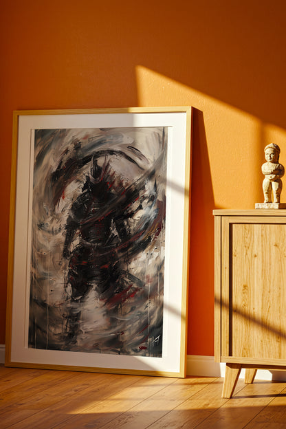 Vortex Samurai Armor Print - Impasto Oil Art Poster | Samurai Legacy