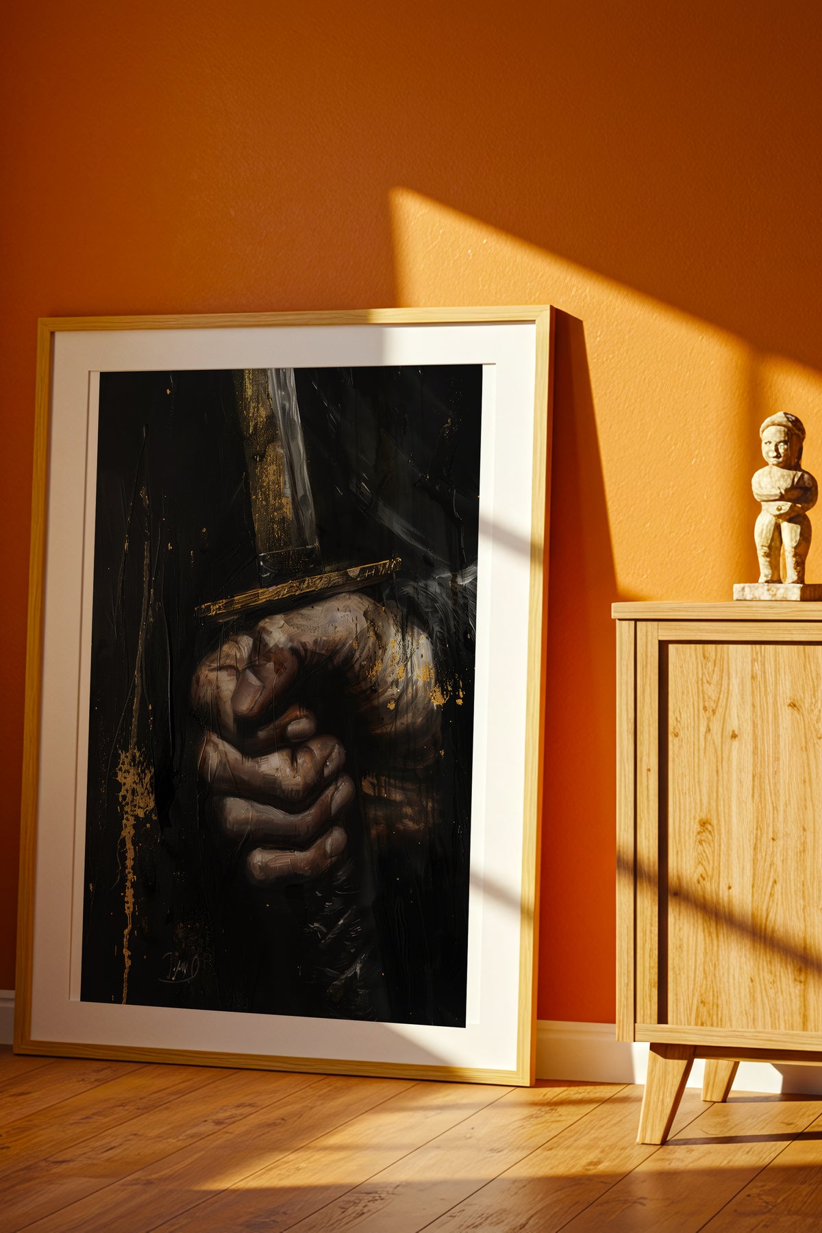 Katana Sword Hand Gold Art Print - Oil Painting style | Samurai Legacy