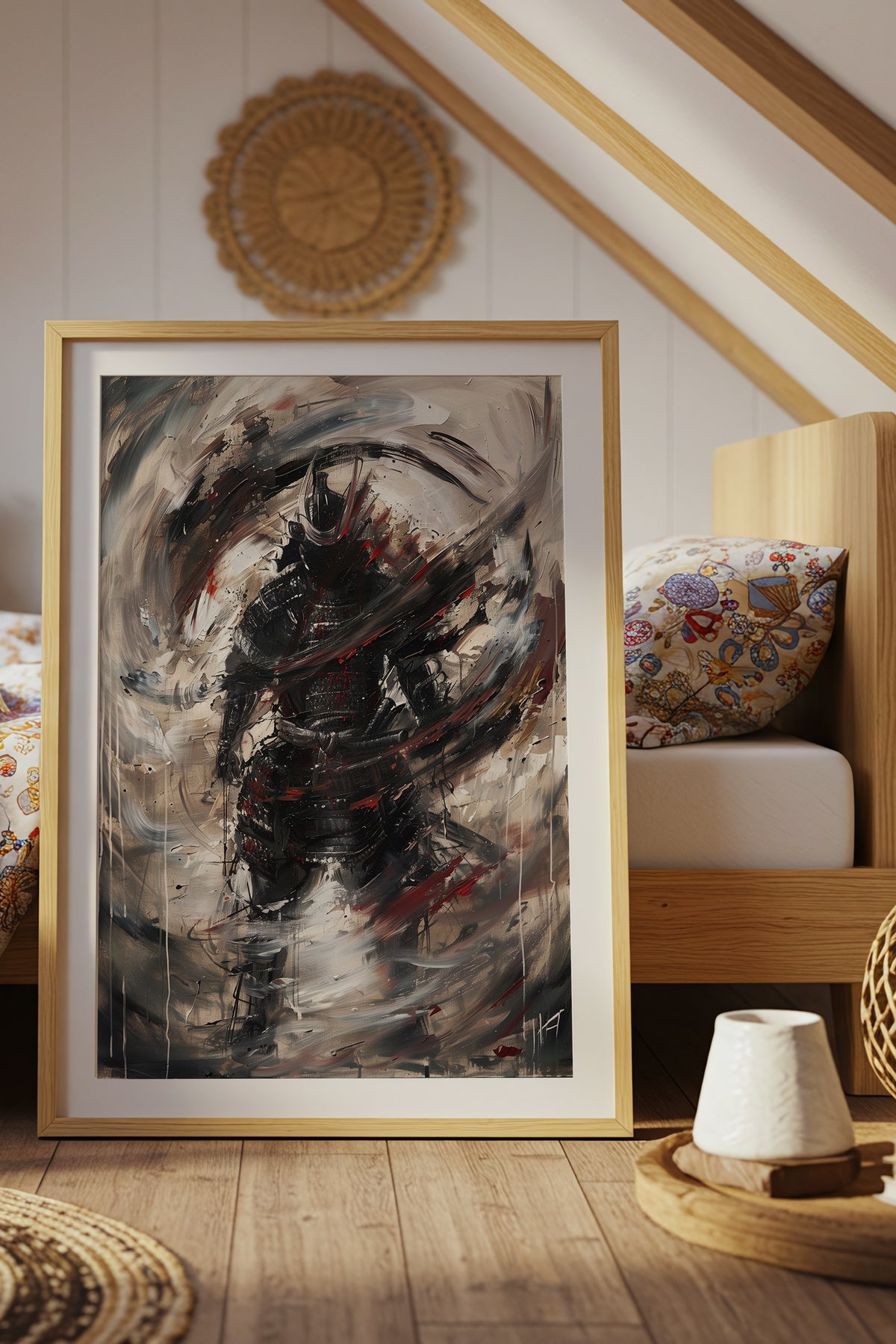 Vortex Samurai Armor Print - Impasto Oil Art Poster | Samurai Legacy