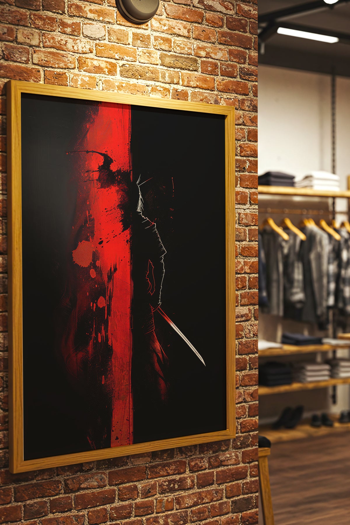 Crimson Divide Samurai Print - Dark Dualism Art | Samurai Legacy
