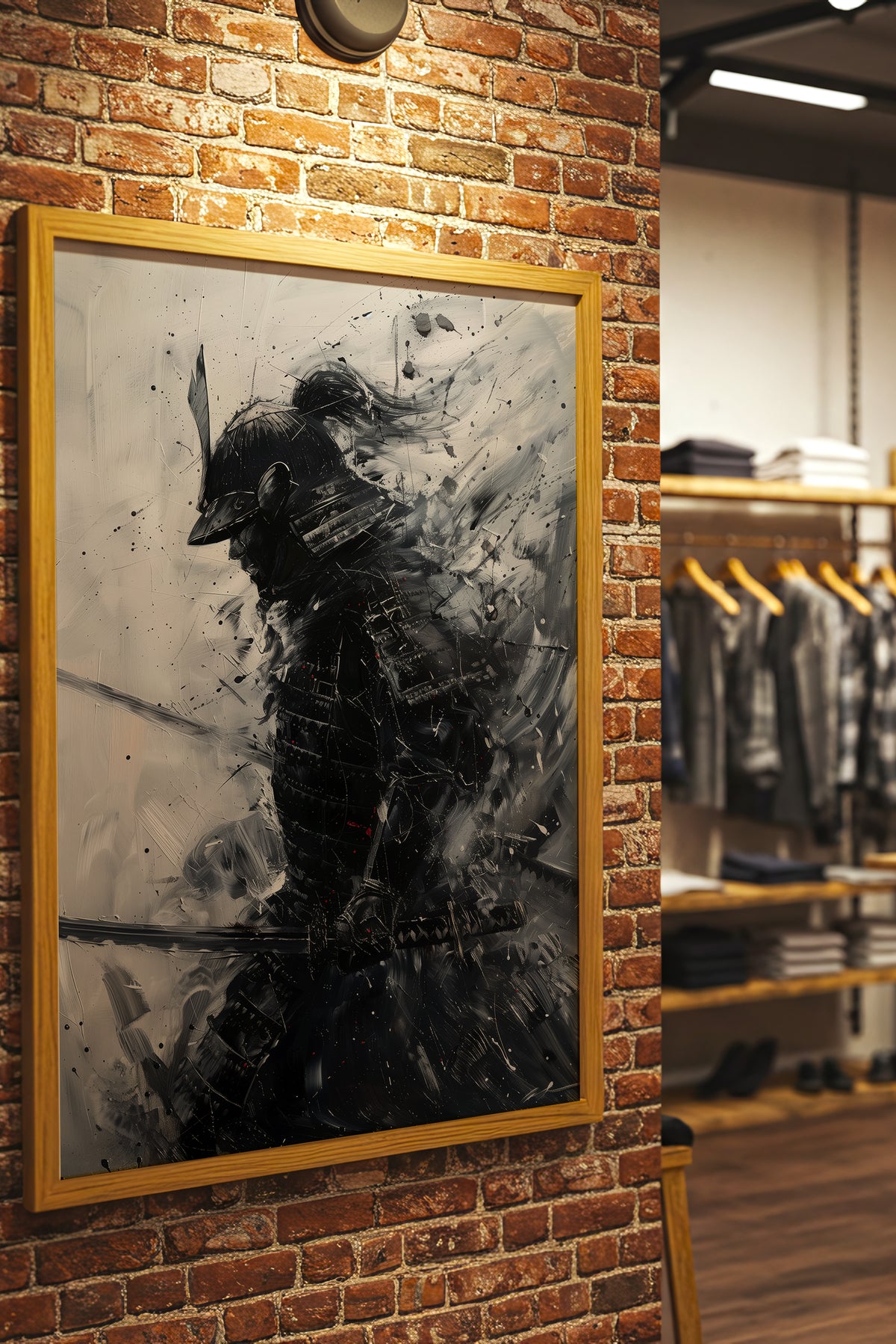 Silver Wash Samurai Profile Print - Charcoal Poster | Samurai Legacy
