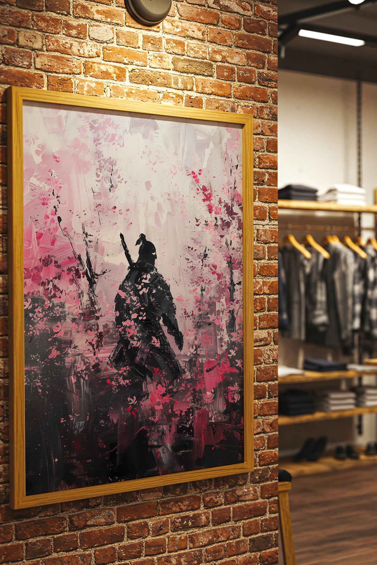Cherry Blossom Samurai Print - Impressionist Pink Sakura Poster | Samurai Legacy