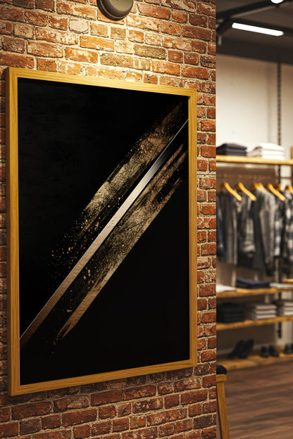 Katana Blade Gold Leaf Print - Minimalist Sword Poster | Samurai Legacy