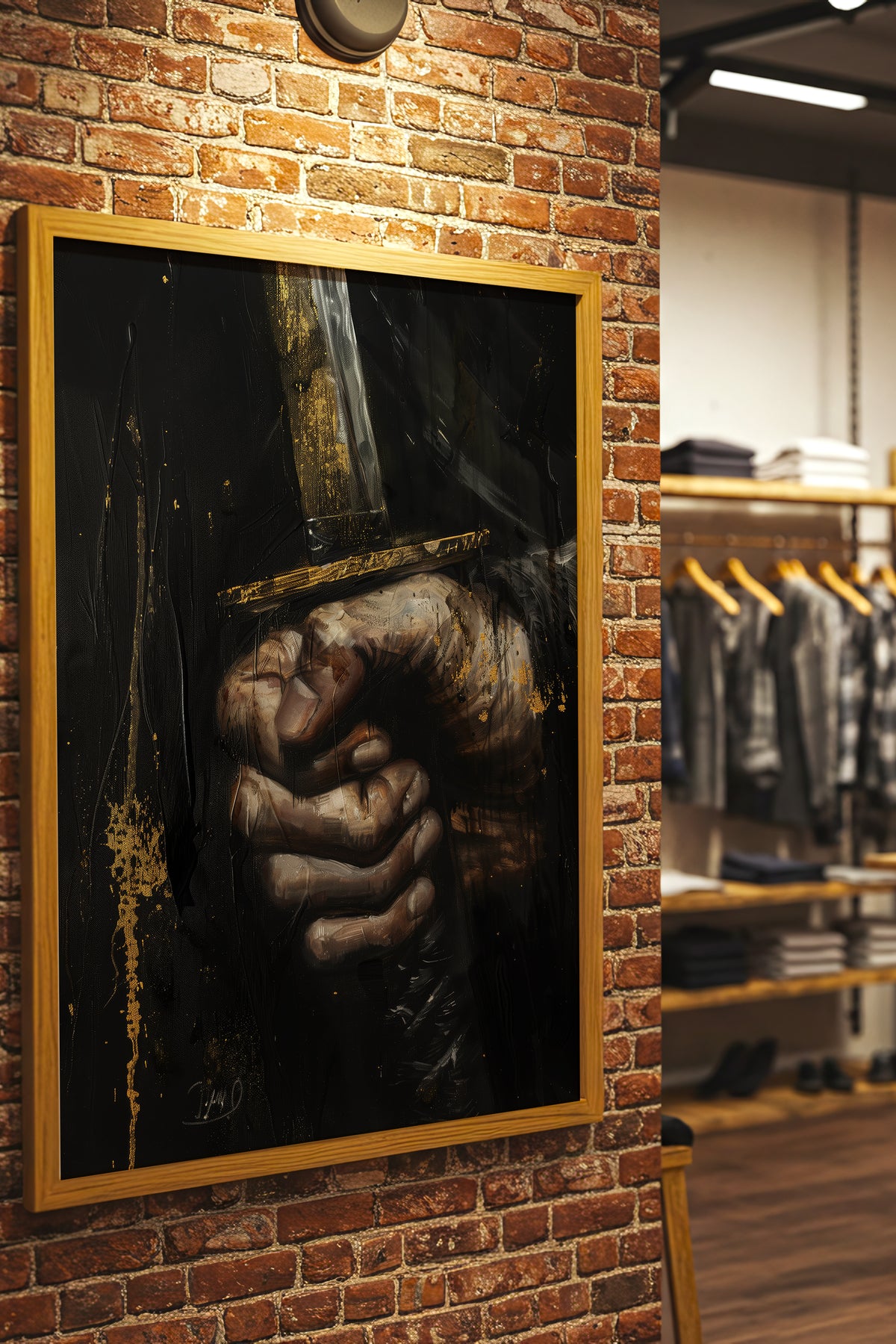 Katana Sword Hand Gold Art Print - Oil Painting style | Samurai Legacy