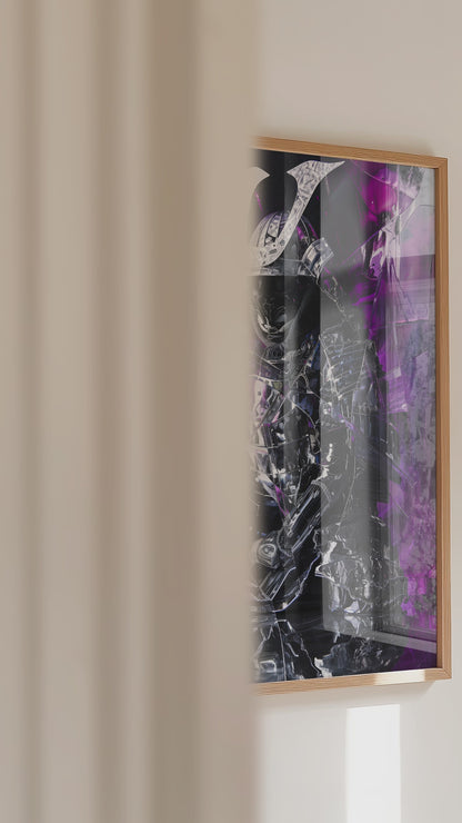 Chrome Prism Samurai Print - Violet Metallic Reflection Poster | Samurai Legacy