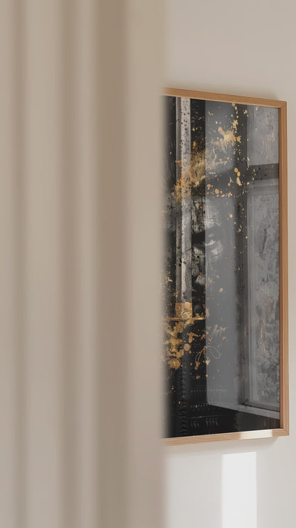Blade Katana Samurai Face Print - Gold Splatter Art | Samurai Legacy