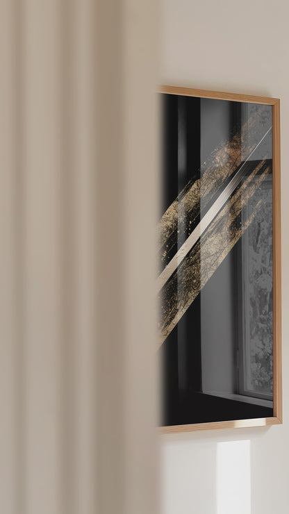 Katana Blade Gold Leaf Print - Minimalist Sword Poster | Samurai Legacy